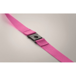Lanyard de RPET com mosquetão metálico e fecho de segurança 20mm cor cor-de-rosa vista fotografia sexta vista