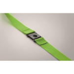 Lanyard de RPET com mosquetão metálico e fecho de segurança 20mm cor verde maçã vista fotografia sexta vista