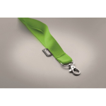 Lanyard de RPET com mosquetão metálico e fecho de segurança 20mm cor verde maçã vista fotografia sétima vista