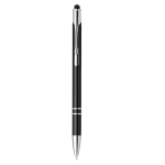 Caneta táctil para empresas, fina, de alumínio tinta azul Slimtouch cor preto primeira vista