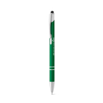 Caneta táctil para empresas, fina, de alumínio tinta azul Slimtouch cor verde imagem com logo 3