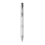 Canetas de plástico personalizadas, clipe metal tinta azul Aster Budget cor prateado mate primeira vista