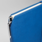 Cadernos de PU com suporte para caneta, folhas A5 pautadas Edgewise cor azul quinta vista