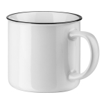 Caneca de cerâmica vintage branca de 340ml White Vintage cor branco