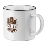 Caneca de cerâmica vintage branca de 340ml White Vintage cor branco imagem com logo