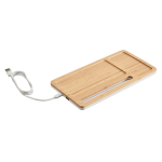 Conjunto de mesa de bambu com carregador sem fio Bamboo Tidy cor natural