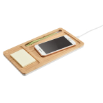 Conjunto de mesa de bambu com carregador sem fio Bamboo Tidy cor natural terceira vista