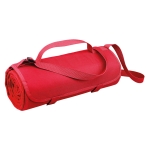 Mantas publicitárias de piquenique tipo forro polar com alça Fielding cor vermelho