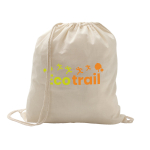 Mochila de cordão personalizada de algodão de 100 g/m² Eco cor madeira clara imagem com logo