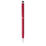 Canetas gravadas com ponteira tátil de cor cromada tinta azul Vip Thin cor vermelho