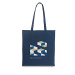 Sacos de algodão colorido com asas compridas 100 g/m2 Eco Color L cor azul-marinho imagem com logo