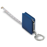 Porta-chaves com fita métrica personalizada de 1 M cor azul
