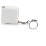 Porta-chaves com fita métrica personalizada de 1 M cor branco
