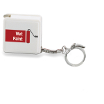 Porta-chaves com fita métrica personalizada de 1 M cor branco vista principal