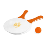 Set publicitário de raquetes de madeira de praia Cores cor cor-de-laranja imagem com logo 4