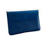 Almofada inflável de viagem personalizada com logótipo Basic Style cor azul na bolsa