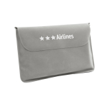 Almofada inflável de viagem personalizada com logótipo Basic Style cor cinzento na bolsa com logo