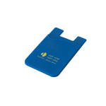 Porta-cartões personalizados de silicone com fita adesiva SilconCase cor azul imagem com logo