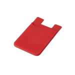 Porta-cartões personalizados de silicone com fita adesiva SilconCase cor vermelho