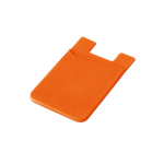 Porta-cartões personalizados de silicone com fita adesiva SilconCase cor cor-de-laranja
