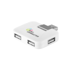 Hub personalizado barato de plástico com 4 portas USB cor branco imagem com logo 4