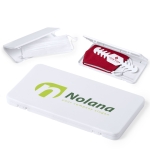 Estojo para máscaras personalizável em plástico branco Compact cor branco primeira vista