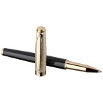 Luxuosa caneta roller de tampa dourada tinta preta Roller Details cor dourado terceira vista