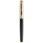 Luxuosa caneta roller de tampa dourada tinta preta Roller Details cor dourado segunda vista frontal