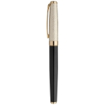 Luxuosa caneta roller de tampa dourada tinta preta Roller Details cor dourado vista lateral