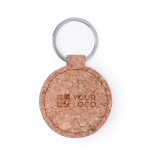 Porta-chaves económico de cortiça redondo, gravação a laser Eco Round vista principal