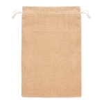 Saco de juta grande com fecho de cordão 30x47 cm Jute Large cor bege segunda vista