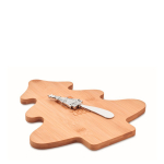Conjunto de tábua e faca em forma de árvore para queijo Bamboo cor madeira vista principal