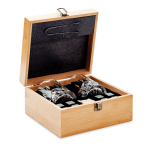 Set com 2 copos de whisky de luxo personalizáveis em estojo Deluxe cor madeira
