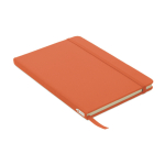 Caderno reciclado personalizado barato, folhas A5 pautadas rPET cor cor-de-laranja