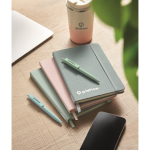 Caderno reciclado personalizado barato, folhas A5 pautadas rPET vista conjunto principal