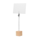 Suporte de madeira com clip para notas em forma de cubo com logo Wood cor madeira