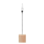 Suporte de madeira com clip para notas em forma de cubo com logo Wood cor madeira terceira vista