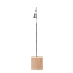 Suporte de madeira com clip para notas em forma de cubo com logo Wood cor madeira quinta vista