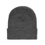 Gorro com logo unissexo elástico com dobra enrolada rPET Switzerland cor cinzento