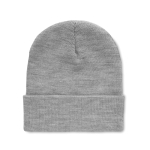 Gorro com logo unissexo elástico com dobra enrolada rPET Switzerland cor cinzento-escuro