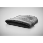Gorro com logo unissexo elástico com dobra enrolada rPET Switzerland cor cinzento-escuro vista fotografia segunda vista