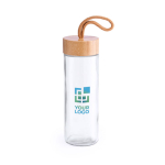 Garrafa de vidro com tampa de bambu e pega 430ml Crystal Bamboo Clear vista principal