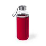 Garrafas de vidro personalizadas com manga 420ml Crystal Colorful cor vermelho primeira vista