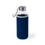 Garrafas de vidro personalizadas com manga 420ml Crystal Colorful cor azul-marinho primeira vista