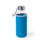 Garrafas de vidro personalizadas com manga 420ml Crystal Colorful cor azul-claro primeira vista