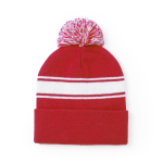 Gorro de inverno personalizado com pompom e detalhe branco PomPom primeira vista