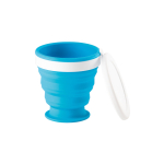 Copos de viagem personalizáveis dobráveis de silicone de 250 ml Colors cor azul-claro terceira vista
