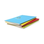 Caderno personalizado de cores chamativas, folhas A5 lisas University cor amarelo quarta vista