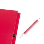 Caderno reciclado de cor apelativa, com caneta, folhas A4 lisas ECOriginal cor vermelho terceira vista