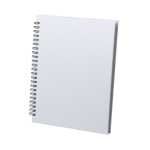 Caderno de capa rígida de cartão reciclado, folhas A5 pautadas GreenGo cor branco primeira vista